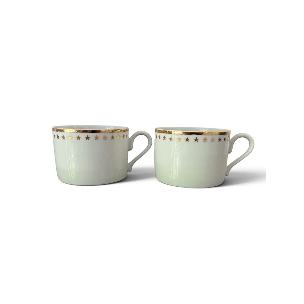 Pottery Barn New Traditions Gold Star Coffee Mug Tea Cup Vintage y2k 90s Galaxy
